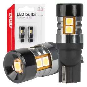   AMiO LED izzók CANBUS T10 W5W 9 SMD 3030 fehér 12V 24V (04241)