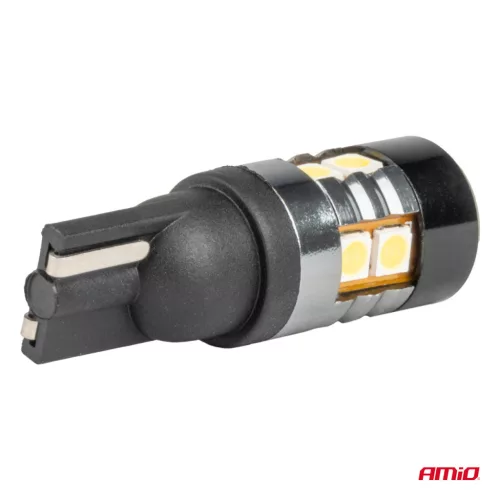 AMiO LED izzók CANBUS T10 W5W 9 SMD 3030 fehér 12V 24V (04241)