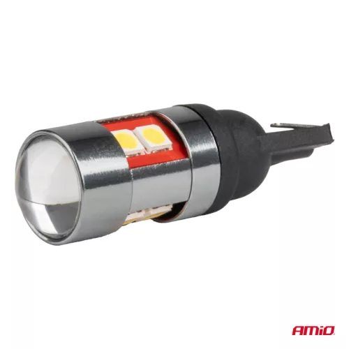 AMiO LED izzók CANBUS T10 W5W 9 SMD 3030 fehér 12V 24V 36V 48V (04244)