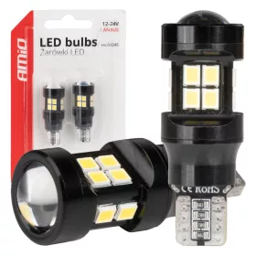   AMiO LED izzók CANBUS T15 W16W 15SMD 2835 fehér 12V 24V (04245)