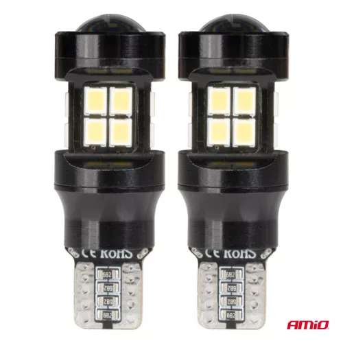 AMiO LED izzók CANBUS T15 W16W 15SMD 2835 fehér 12V 24V (04245)