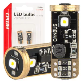   AMiO LED CANBUS izzók T10 W5W 3SMD 3838 fehér 12V/24V (04246)