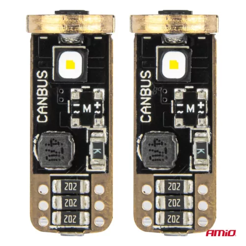 AMiO LED CANBUS izzók T10 W5W 3SMD 3838 fehér 12V/24V (04246)