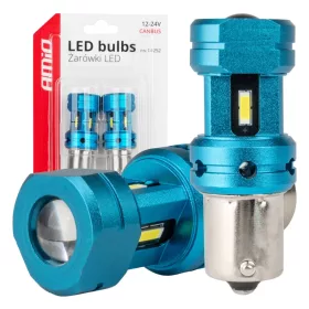   AMiO CANBUS LED izzók 1156 BA15S P21W R10W R5W 4SMD 1860 fehér 12V 24V (04252)