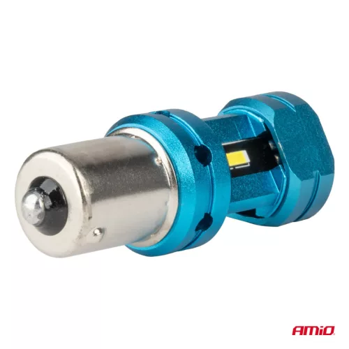 AMiO CANBUS LED izzók 1156 BA15S P21W R10W R5W 4SMD 1860 fehér 12V 24V (04252)