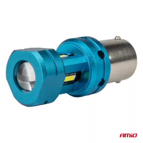 AMiO CANBUS LED izzók 1156 BA15S P21W R10W R5W 4SMD 1860 fehér 12V 24V (04252)