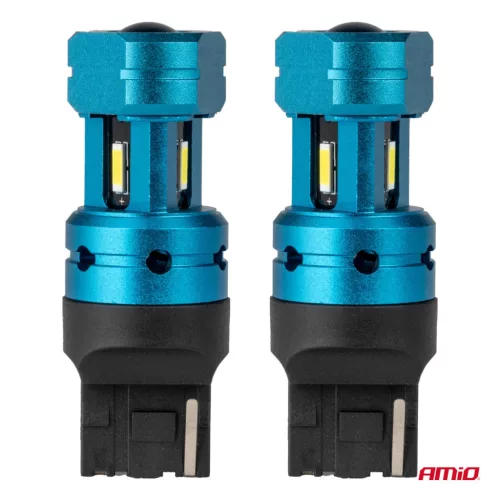 AMiO LED izzók CANBUS T20 7440 W21W 4SMD 1860 fehér 12V 24V (04254)