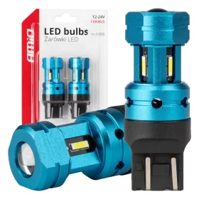   AMiO LED CANBUS T20 7443 W21/5W 4SMD 1860 fehér izzók 12V 24V (04255)