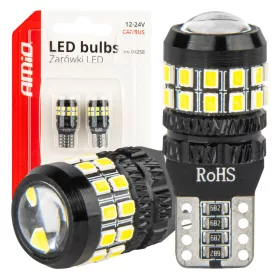   AMiO LED CANBUS izzók T10 W5W 27SMD 2016 fehér 12V/24V (04258)