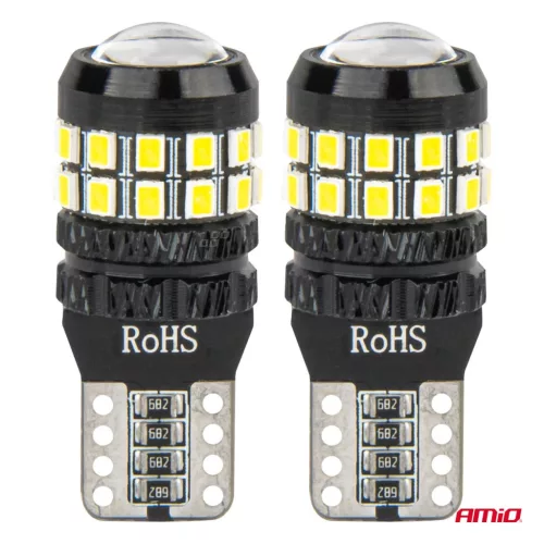 AMiO LED CANBUS izzók T10 W5W 27SMD 2016 fehér 12V/24V (04258)