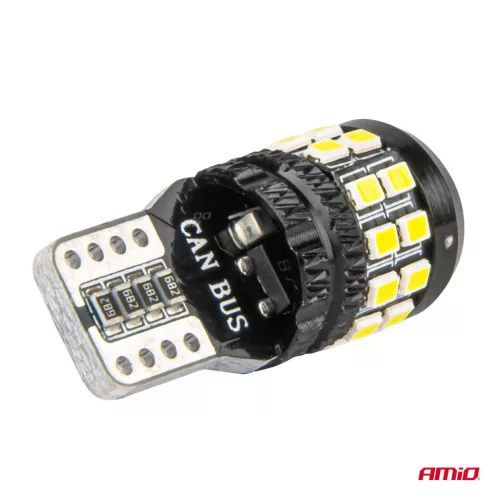 AMiO LED CANBUS izzók T10 W5W 27SMD 2016 fehér 12V/24V (04258)