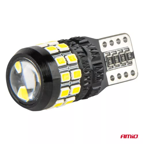 AMiO LED CANBUS izzók T10 W5W 27SMD 2016 fehér 12V/24V (04258)