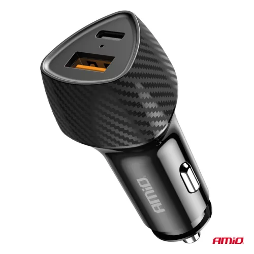 AMiO autós töltő QC+PD 38W USB-A + USB-C (04283)