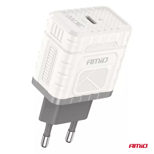 AMiO hálózati töltő gyorstöltés GaN PD 30W USB-C (04285)