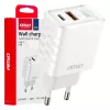 AMiO hálózati töltő gyorstöltő GaN 38W USB-A + USB-C (04287)