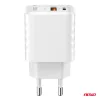 AMiO hálózati töltő gyorstöltő GaN 38W USB-A + USB-C (04287)
