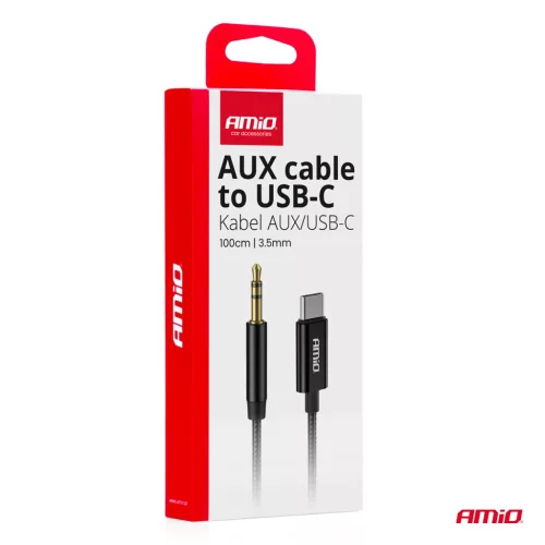 AMiO kábel USB-C – típus AUX Mini emelő 3.5mm 1m (04294)