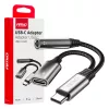 AMiO USB-C – USB-C és 3,5 mm jack elosztóadapter, 10 cm (04295)
