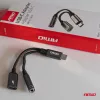 AMiO USB-C – USB-C és 3,5 mm jack elosztóadapter, 10 cm (04295)