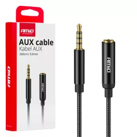   AMiO hosszabbítókábel AUX Mini emelő 3.5mm dugó – 3.5mm aljzat 2m (04296)