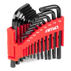 AMiO imbusz- és Torx-kulcsok CRV fekete 22 db (04297)