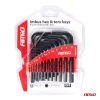 AMiO imbusz- és Torx-kulcsok CRV fekete 22 db (04297)