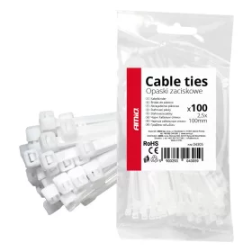 AMiO kábelkötegelő fehér 2.5×100mm 100 db (04305)