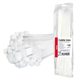 AMiO kábelkötegelő fehér 3.6×300mm 100 db (04309)