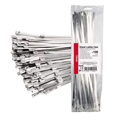 AMiO rozsdamentes acél kábelkötegelő 7.9x400mm 100 db (04326)