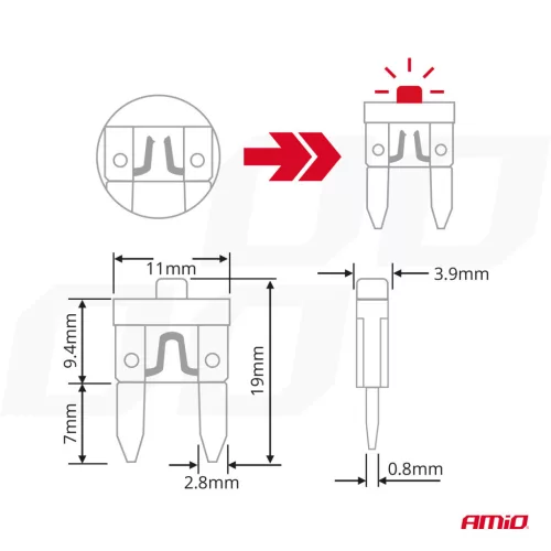 AMiO LED STANDARD autós késes biztosítékok (04340)