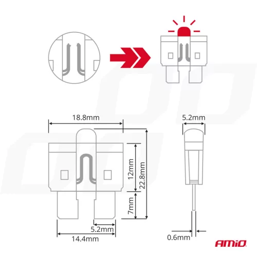 AMiO LED STANDARD autós késes biztosítékok (04341)