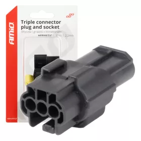   AMiO csatlakozódugó- és aljzatkészlet 3 PIN 2.2mm (04347)