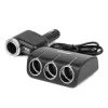 AMiO tripla szivargyújtó-elosztó töltő 1x USB-A 1x cigarette lighter 12/24V 120W 80cm (04360)