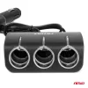 AMiO tripla szivargyújtó-elosztó töltő 1x USB-A 1x cigarette lighter 12/24V 120W 80cm (04360)