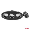 AMiO tripla szivargyújtó-elosztó töltő 2x USB-A ON/OFF gomb 12/24V 100W 70cm (04362)