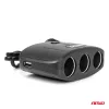 AMiO tripla szivargyújtó-elosztó töltő 2x USB-A ON/OFF gomb 12/24V 100W 70cm (04362)