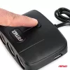 AMiO tripla szivargyújtó-elosztó töltő 2x USB-A ON/OFF gomb 12/24V 100W 70cm (04362)
