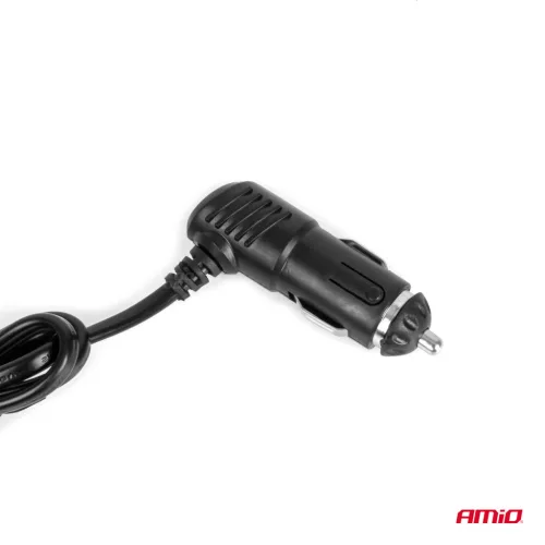 AMiO tripla szivargyújtó-elosztó töltő 2x USB-A ON/OFF gomb LED visszajelző 12/24V 100W 70cm (04363)