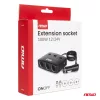 AMiO tripla szivargyújtó-elosztó töltő 2x USB-A ON/OFF gomb LED visszajelző 12/24V 100W 70cm (04363)