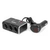 AMiO tripla szivargyújtó-elosztó töltő digitális kijelzővel 2x USB-A QC 3.0 12/24V 120W 80cm (04364)