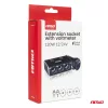 AMiO tripla szivargyújtó-elosztó töltő digitális kijelzővel 2x USB-A QC 3.0 12/24V 120W 80cm (04364)