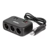 AMiO tripla szivargyújtó-elosztó töltő 1x USB-A 1x USB C QC 4.0 12/24V 120W 80cm (04365)