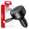AMiO visszahúzható autós töltő C kábel + USB C port 12/24V 60W (04368)