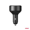 AMiO visszahúzható autós töltő C kábel + USB C port 12/24V 60W (04368)