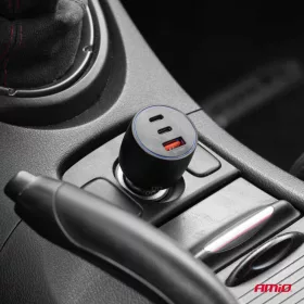   AMiO autós töltő 2x USB C port + USB-A port 12/24V 100W (04371)