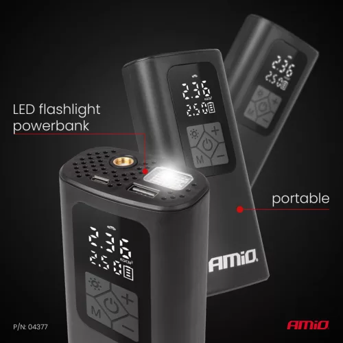 AMiO hordozható légkompresszor LED USB-C 40W (04377)