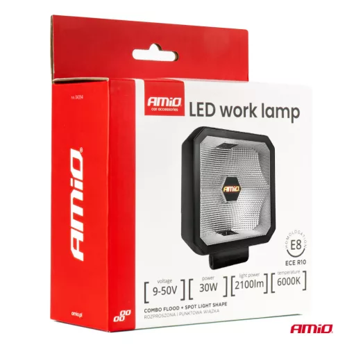 AMiO LED-es munkalámpa 30W COMBO 12V 24V (04394)