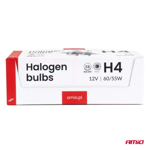 AMiO H4 halogénizzó készlet 12V 60/55W UV szűrő (E8) 20 db (04401)