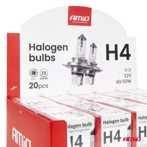 AMiO H4 halogénizzó készlet 12V 60/55W UV szűrő (E8) 20 db (04401)