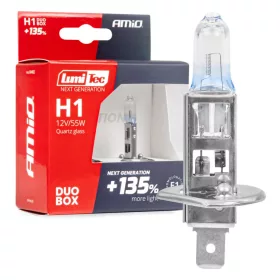   AMiO halogénizzók H1 12V 55W LumiTec NEXT GENERATION +135% DUO (04402)